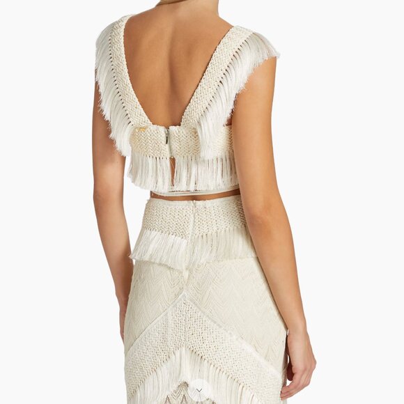 PatBO Bone Fringe Trim Cropped Top - Picture 4 of 9